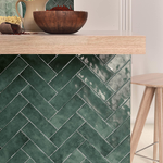 Picture of Salcombe Emerald Crackle Metro Tiles