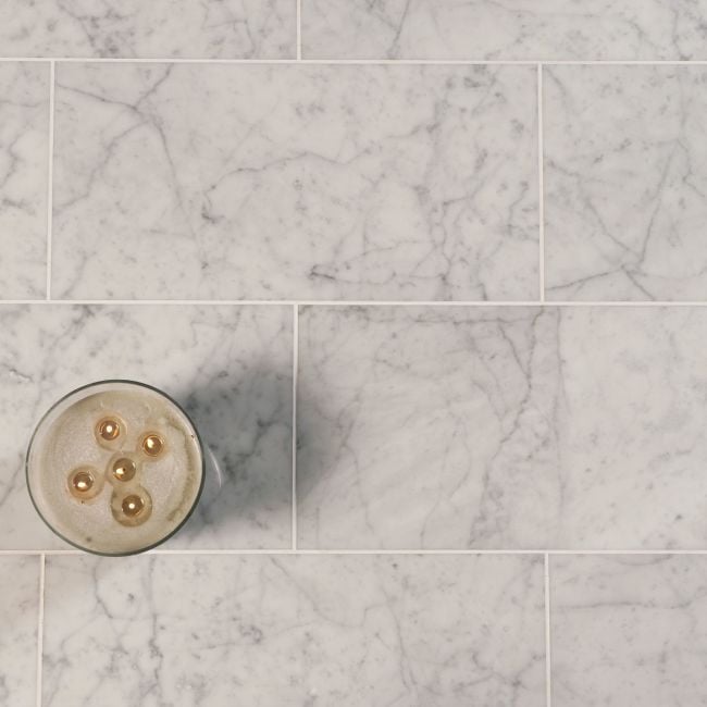 Italian Polished Marble Imported Tiles, Carrara Marble Tile Kitchen Floor