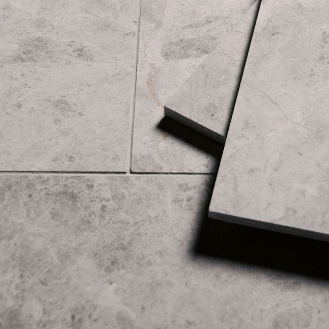 Picture of Argento Silver Limestone Tiles - Honed