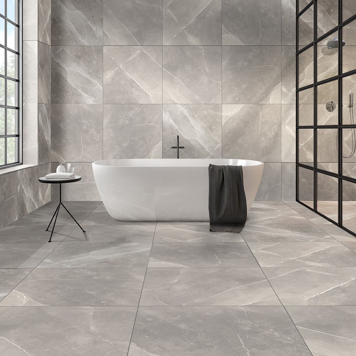 Light Grey Porcelain Tiles Marble, Grey Bathroom Tile