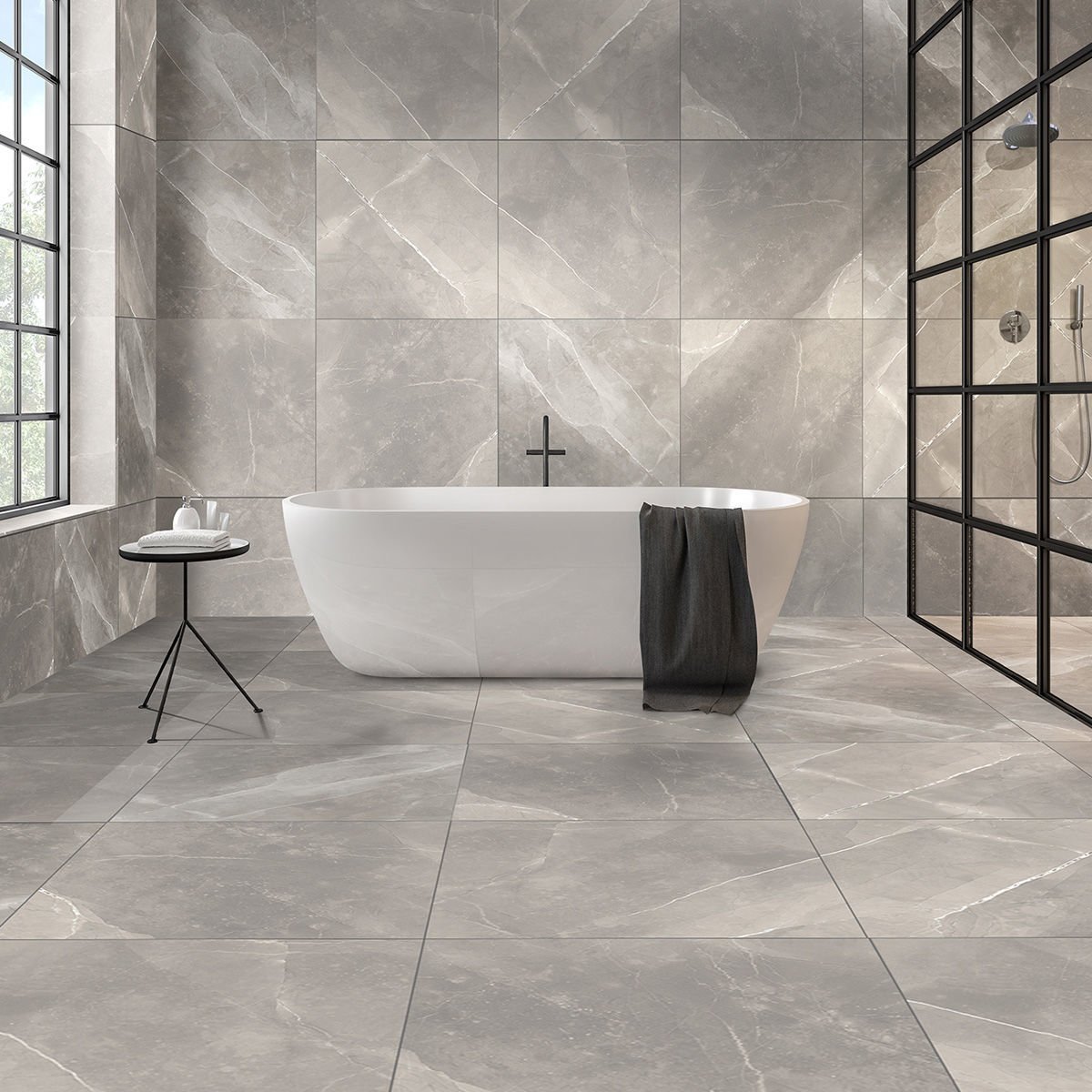 Light Grey Porcelain Tiles Marble Effect Stonesuperstore