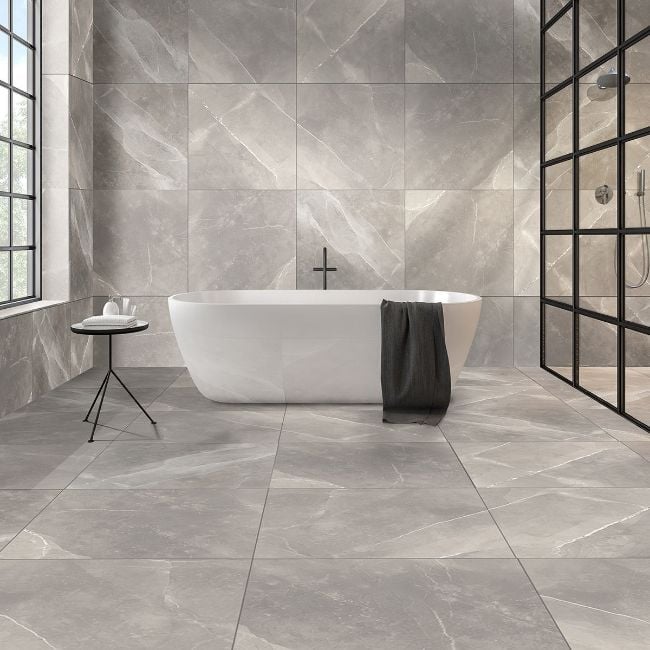 Light Grey Porcelain Tiles Marble, Grey Marble Bathroom Tiles