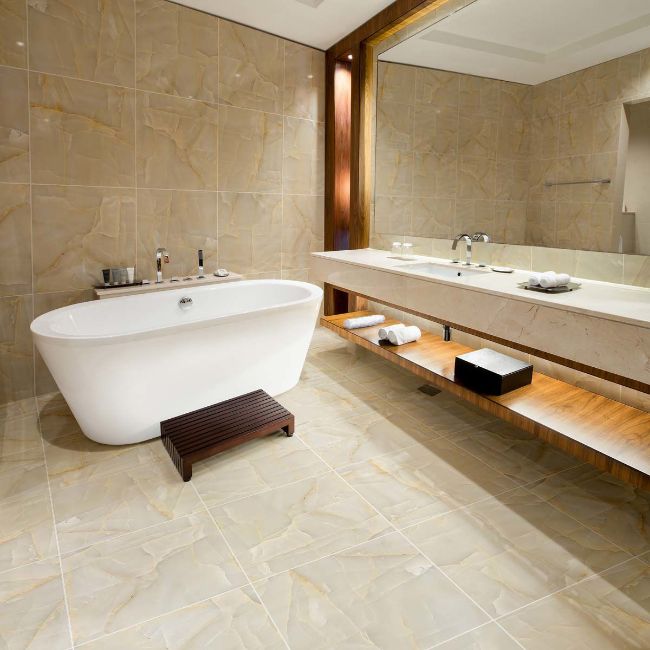 Picture of Onyx Crema Polished Porcelain Tiles