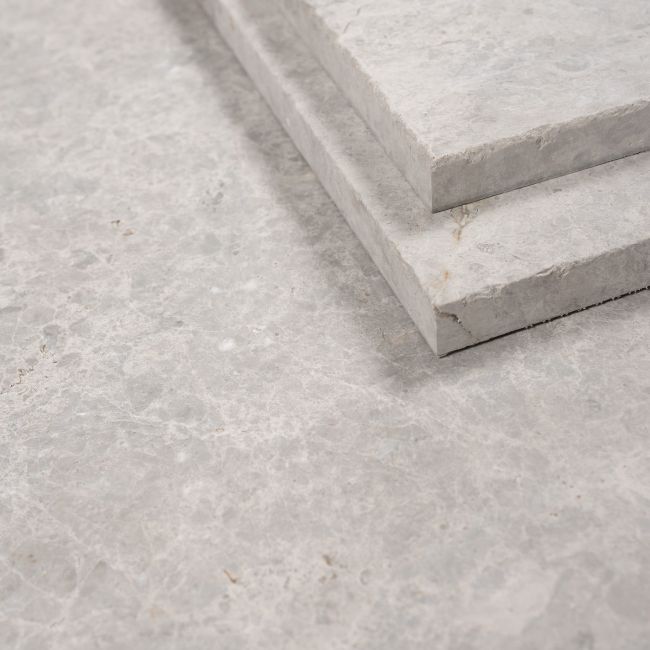 Picture of Silver Emperador Marble Tiles - Tumbled & Brushed