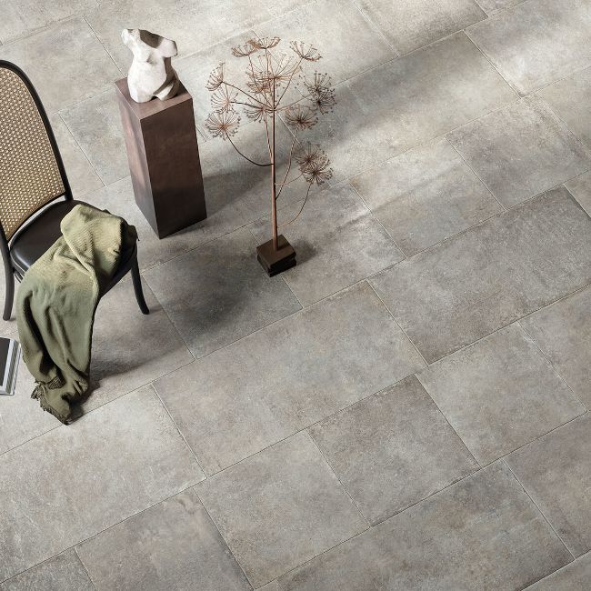 Stone Effect Grey Porcelain Tiles, Rustic Stone Effect Floor Tiles