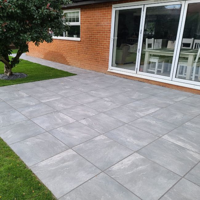 Yosemite Grey Porcelain Paving Slabs 60x60cx2cm StoneSuperstore