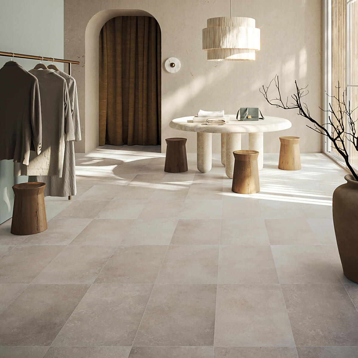 Windsor Bianco Stone Effect Porcelain Tiles Antique Limestone Effect