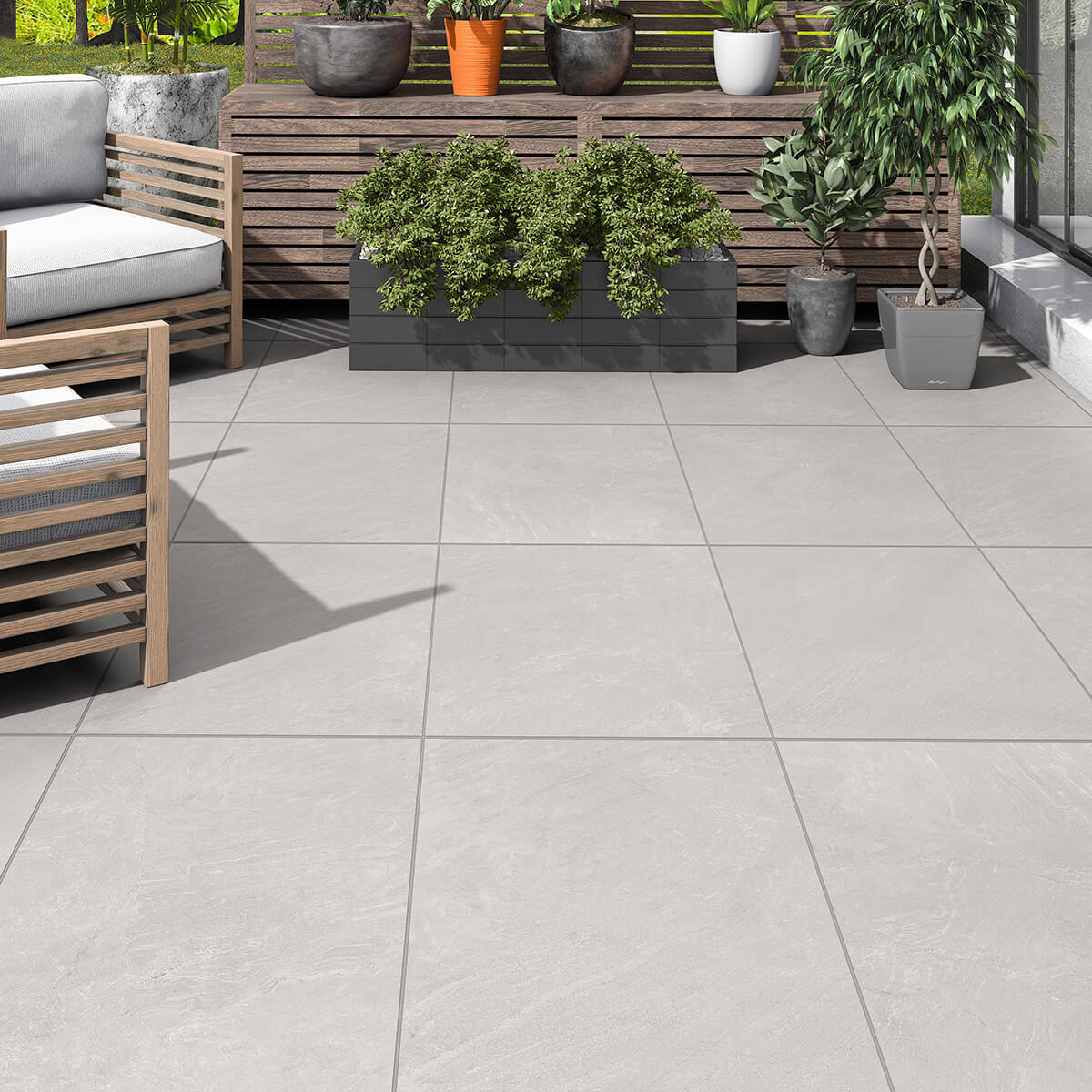 Matterhorn Grey Outdoor Porcelain Slabs 90x60cm StoneSuperstore