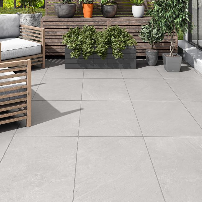 Matterhorn Grey Outdoor Porcelain Paving Slabs 90x60cm StoneSuperstore