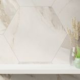 Picture of Calacatta Hex Gold Matte Porcelain Tiles