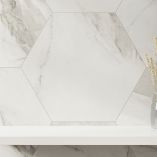 Picture of Calacatta Hex Silver Matte Porcelain Tiles