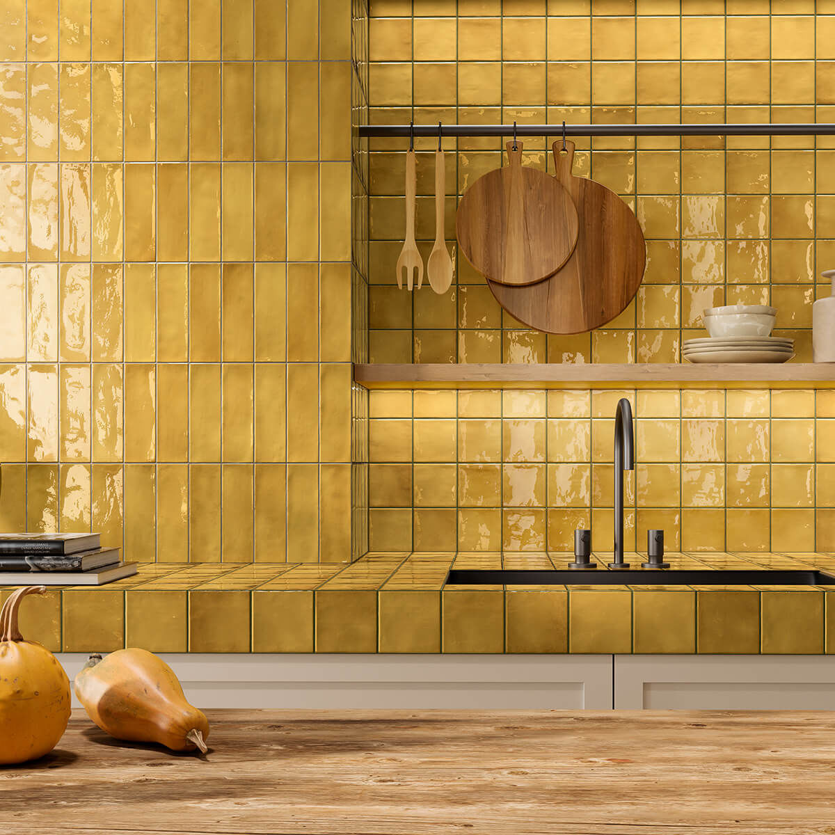 Shop Cavendish Mustard Metro Tiles Online StoneSuperstore