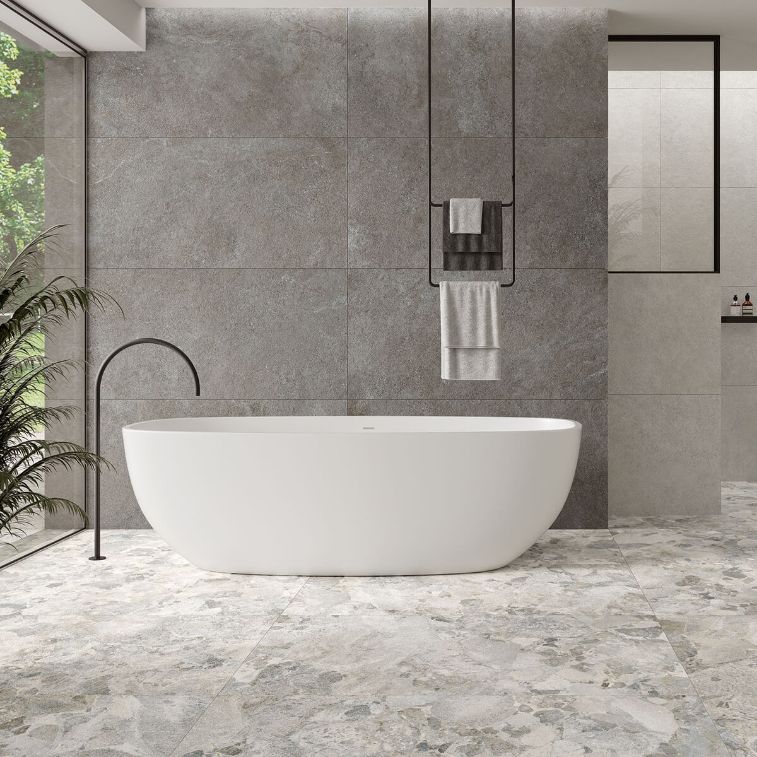 Hanover Grey Stone Effect Porcelain Tiles StoneSuperstore