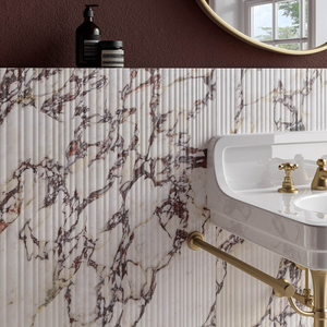 Picture of Calacatta Viola Nouveaux Fluted Matte Porcelain Tiles