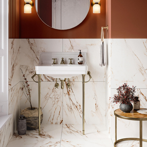 Picture of Sorrento Oro Matte Marble Effect Porcelain Tiles 