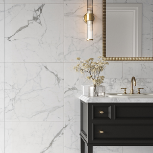 Picture of Chiara White Statuario Polished Marble Effect Porcelain Tiles