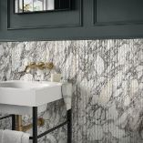 Picture of Lucia Arabescato Fluted Marble Effect Porcelain Tiles
