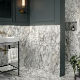 Picture of Lucia Arabescato Fluted Marble Effect Porcelain Tiles