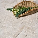 Picture of Dijon Tumbled Herringbone Limestone Cobbles