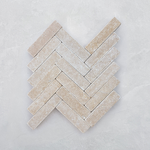 Picture of Dijon Seasoned Limestone  Herringbone Cobbles