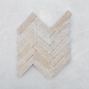 Picture of Dijon Seasoned Limestone  Herringbone Cobbles