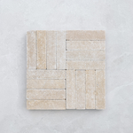 Picture of Dijon Seasoned Limestone  Herringbone Cobbles