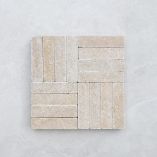 Picture of Dijon Seasoned Limestone  Herringbone Cobbles