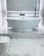 Picture of Timeless White Carrara Polished Marble Effect Porcelain Tiles