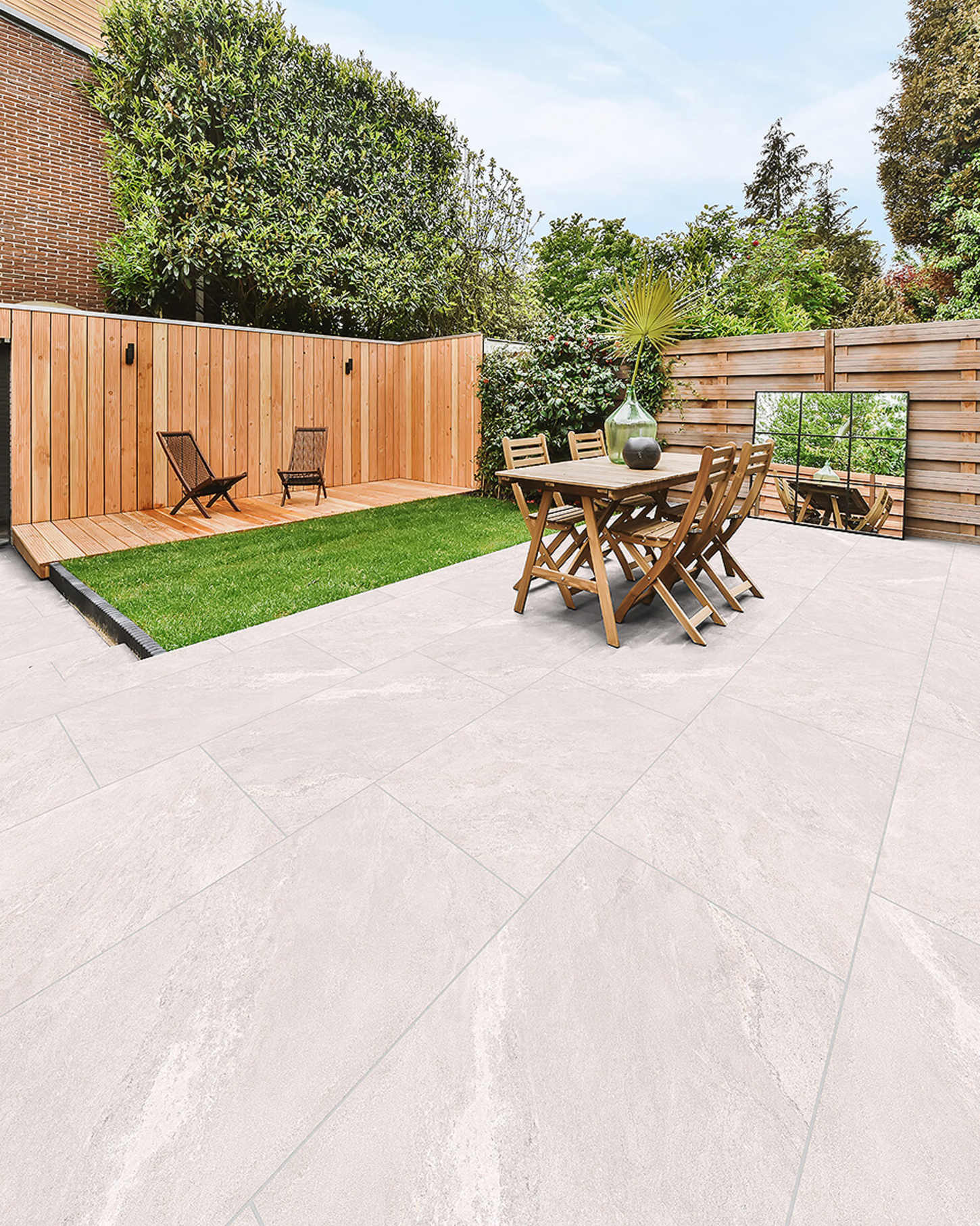 Landstone White 90x60cm Porcelain Paving | Stone Store