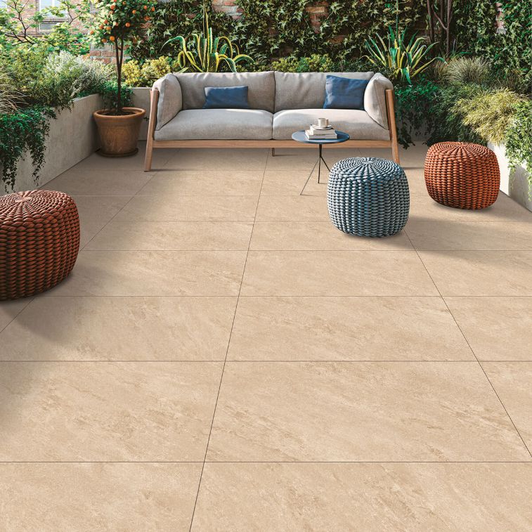 Lithos Beige Porcelain Outdoor Paving Slab Tiles