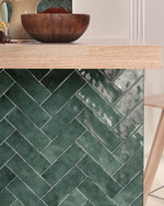 Picture of Salcombe Emerald Crackle Metro Tiles