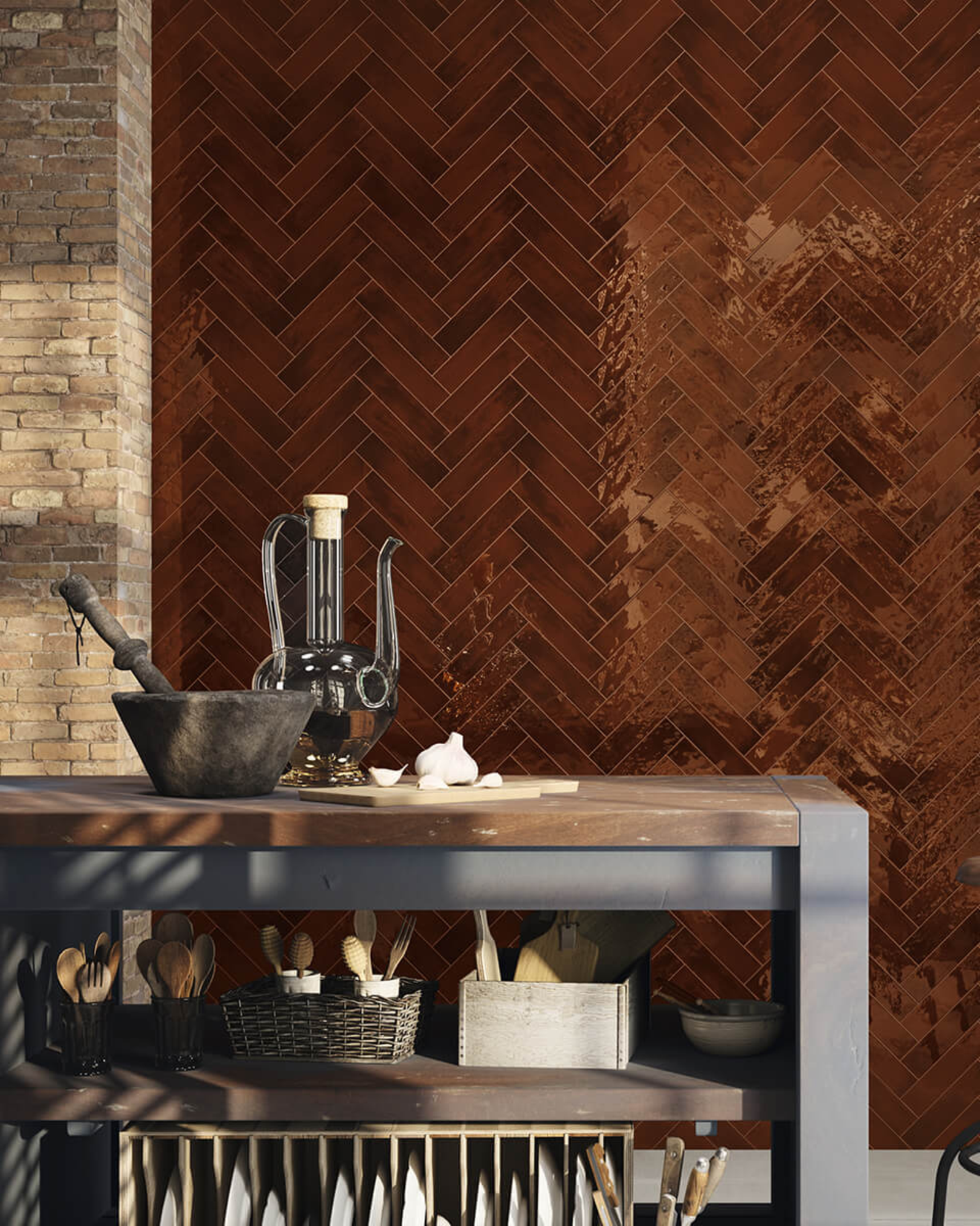 Carmella Burnt Red Zellige-Effect Metro Tiles | Stone Store