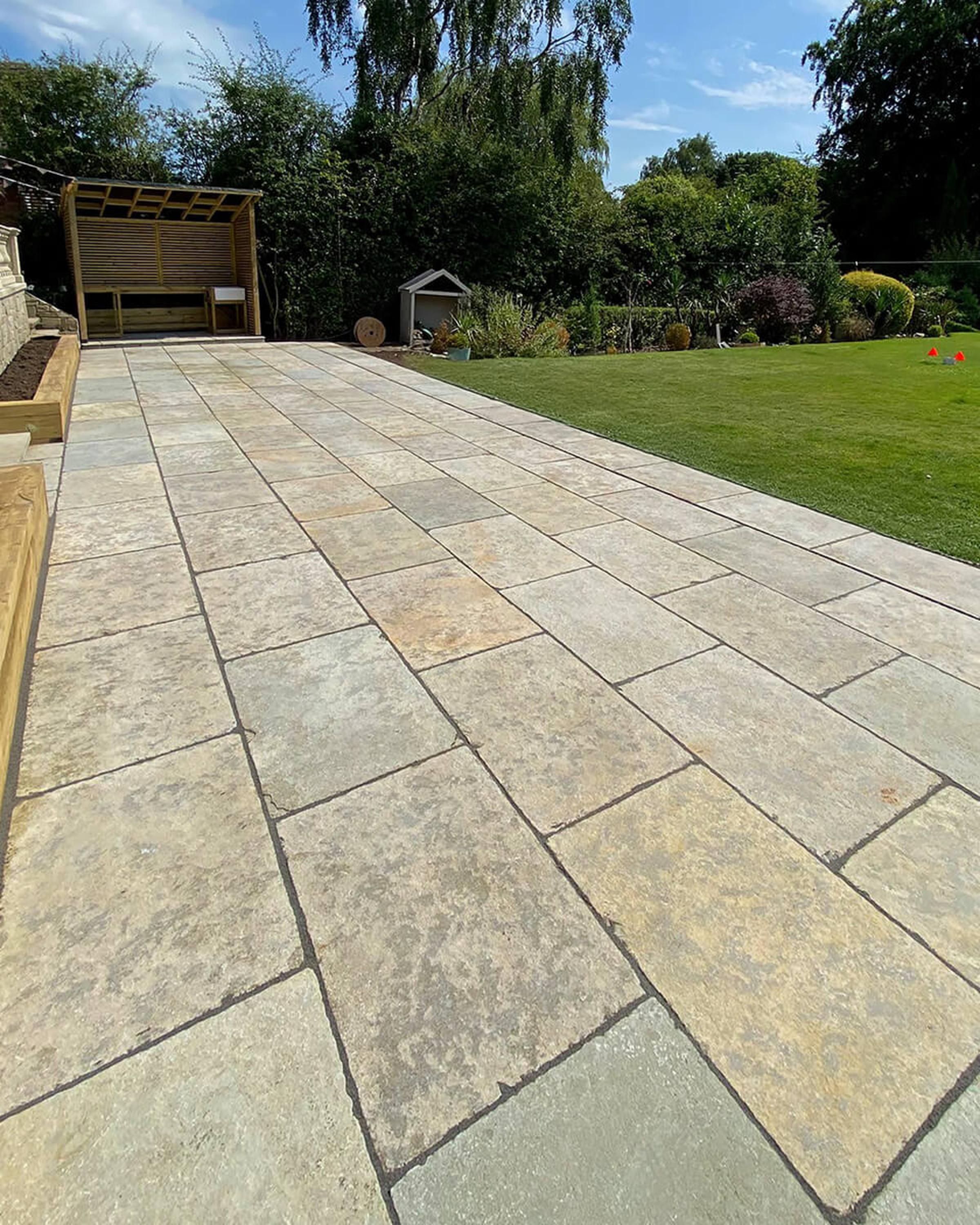 Somerset Tumbled & Brushed Sandstone Outdoor Paving Slabs | Stone Store