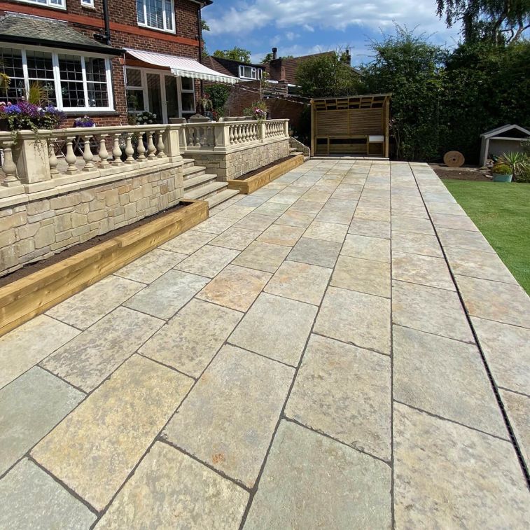 Somerset Tumbled & Brushed Sandstone Outdoor Paving Slabs | Stone Store