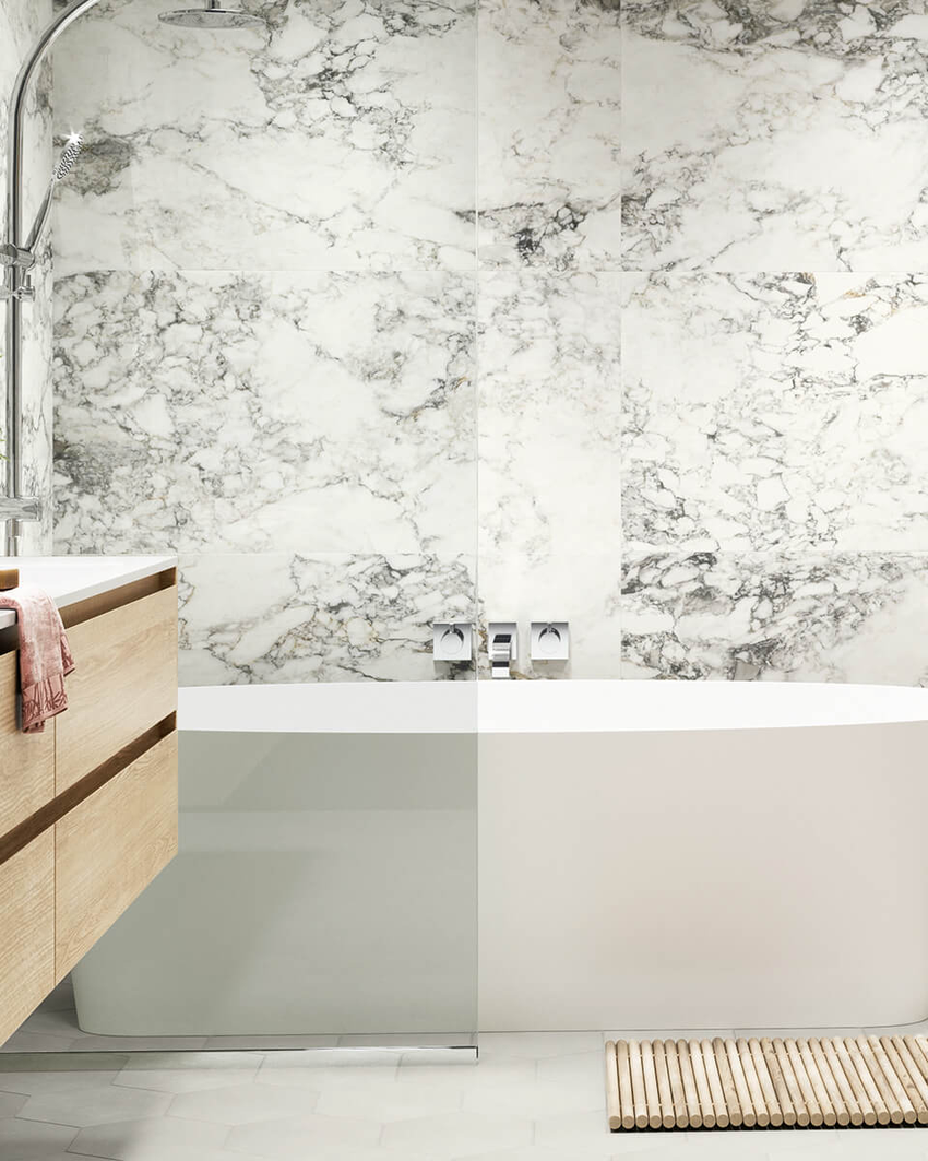 Merano White Matte Marble Effect Porcelain Tiles | Stone Store
