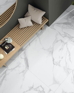 Picture of Bianca White Carrara Matte Marble Effect Porcelain Tiles