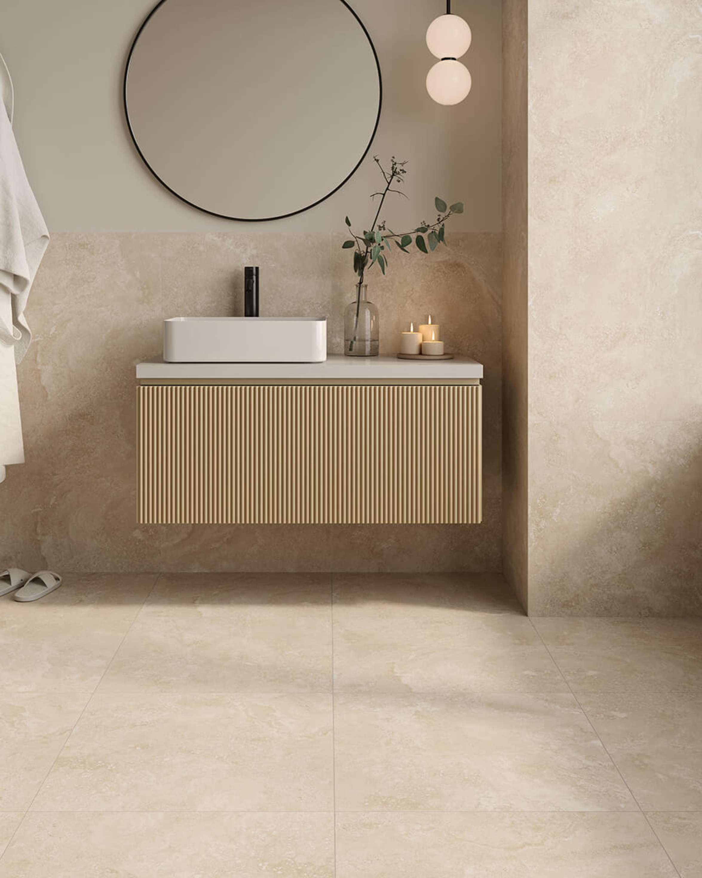 Como Beige Travertine Effect Porcelain Tiles | Stone Store