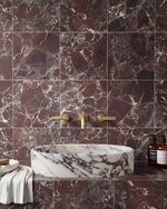 Picture of Rosso Levanto Matte Marble Effect Porcelain Tiles