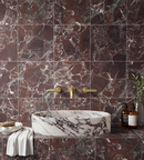 Picture of Rosso Levanto Matte Marble Effect Porcelain Tiles