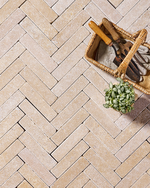 Picture of Dijon Seasoned Limestone  Herringbone Cobbles