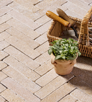 Picture of Dijon Seasoned Limestone  Herringbone Cobbles