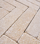 Picture of Dijon Seasoned Limestone  Herringbone Cobbles