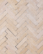 Picture of Dijon Seasoned Limestone  Herringbone Cobbles
