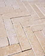 Picture of Dijon Seasoned Limestone  Herringbone Cobbles
