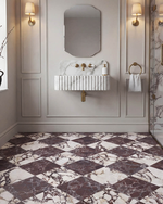 Picture of Rosso Burgundy Marble Effect Checkerboard Tiles