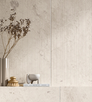 Picture of Mont Blanc Beige Fluted Stone Effect Porcelain Tiles