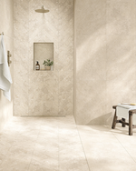 Picture of Stratos Beige Limestone Effect Porcelain Tiles