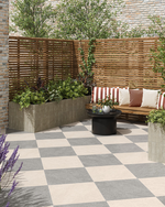 Picture of Clover Grey & Natural Checkerboard Porcelain Paving