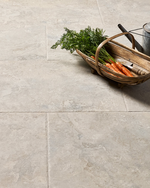 Picture of Palermo Soft Grey Antiqued Limestone Effect Porcelain Paving Slabs