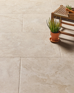Picture of Palermo Beige Antiqued Limestone Effect Porcelain Paving Slabs